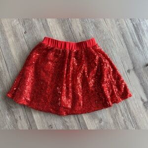Toddler Girl Red Sequin Skirt